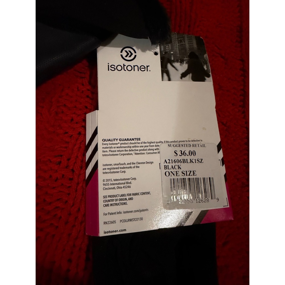 Isotoner Womens Black smartTouch Tech Gloves Faux Fur Trim A21606BLK1SZ One Size - Picture 3 of 3
